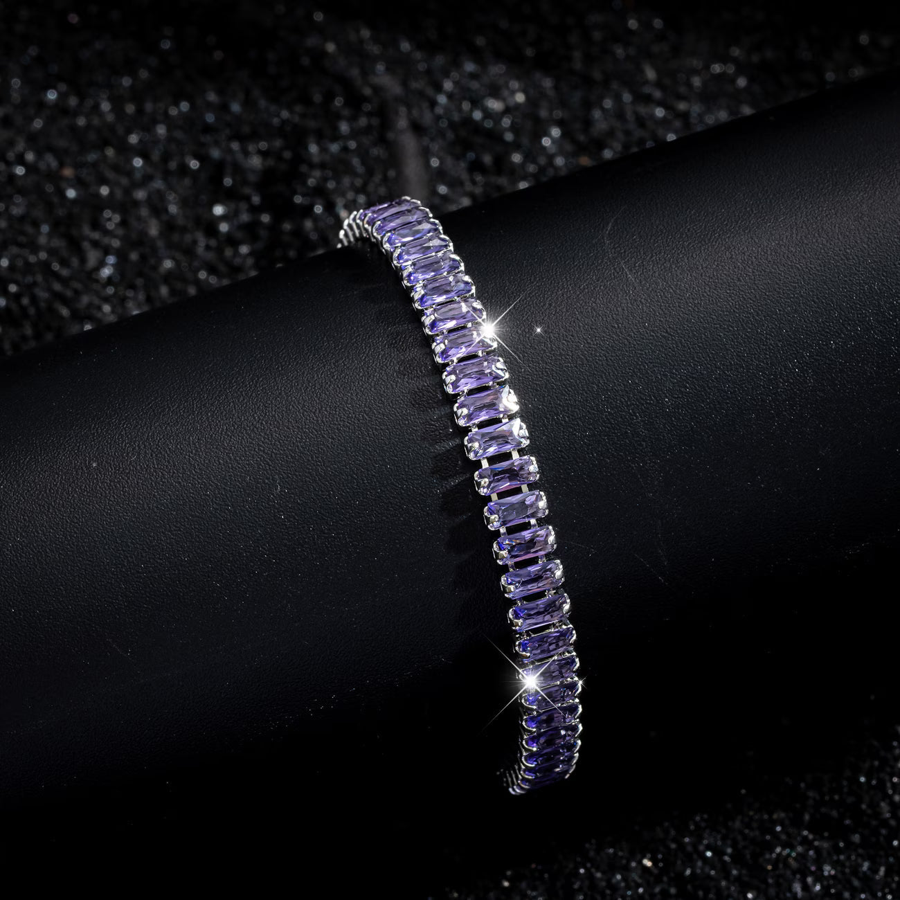 Elegant Purple Zircon Bracelet for Women