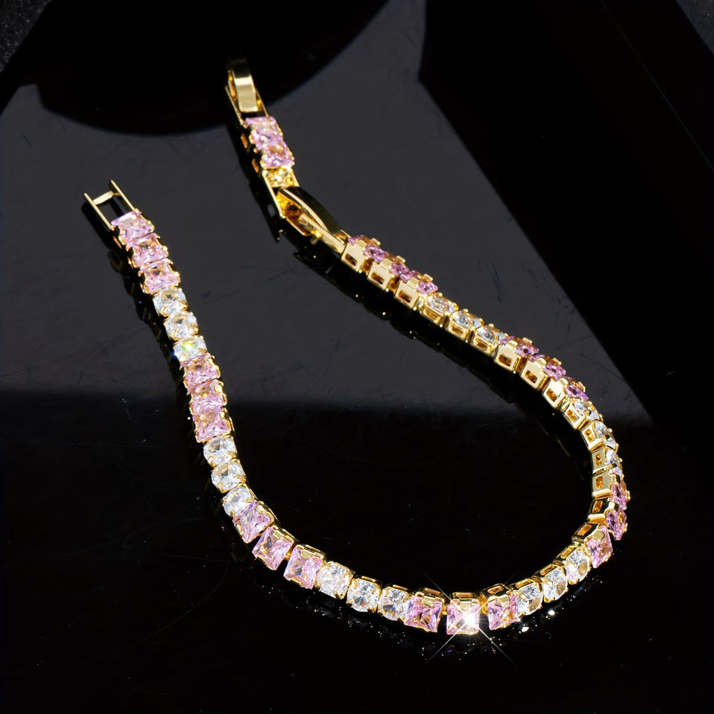 Elegant White & Pink Irregular Bracelet