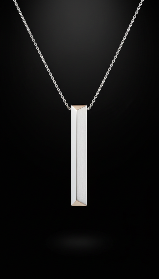 Silver Bar Pendant Necklace