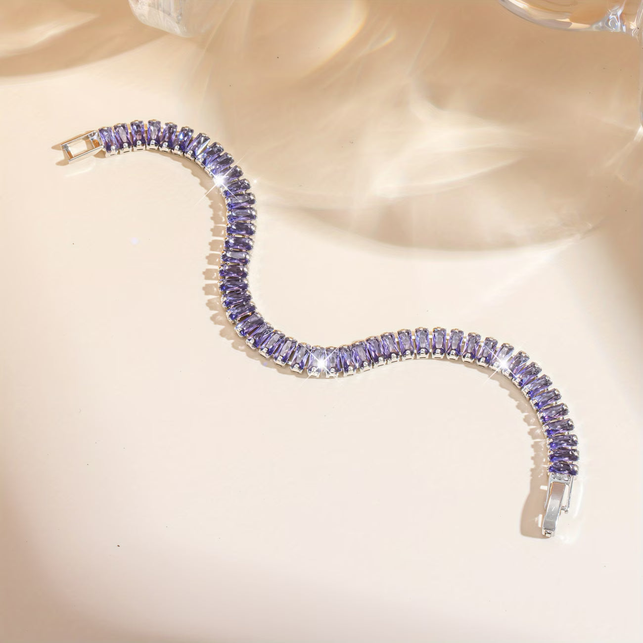 Elegant Purple Zircon Bracelet for Women
