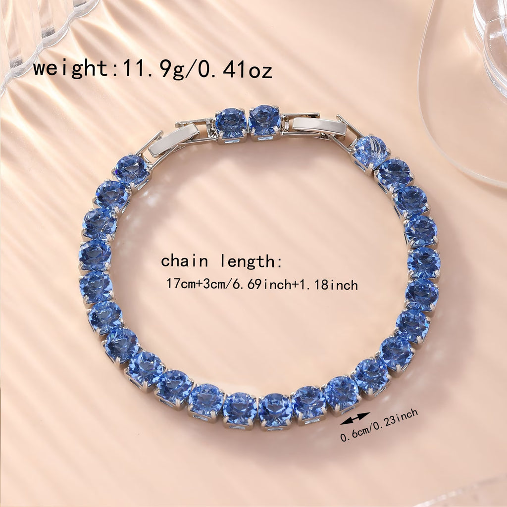 Elegant Blue Zircon Bracelet for Women
