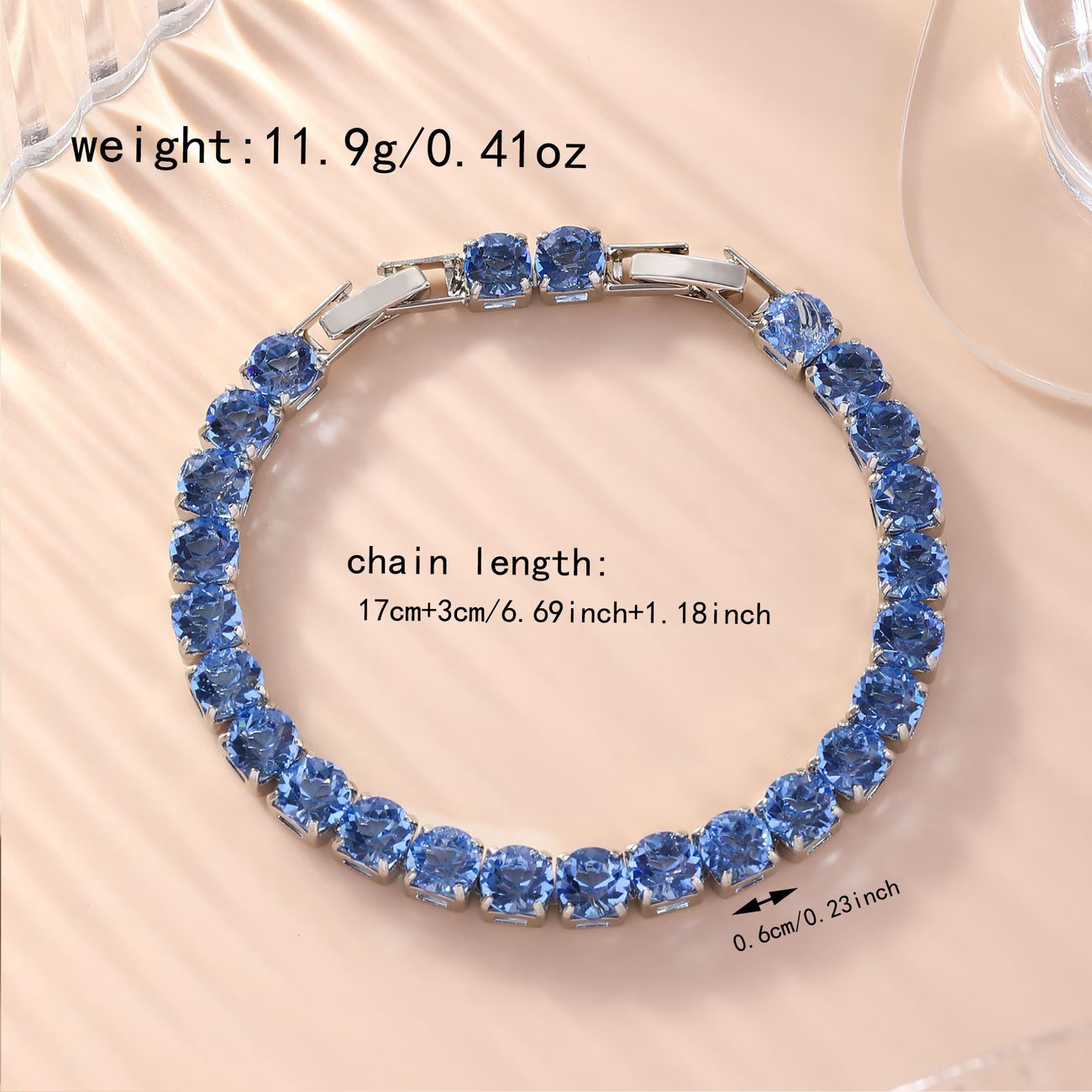 Elegant Blue Zircon Bracelet for Women