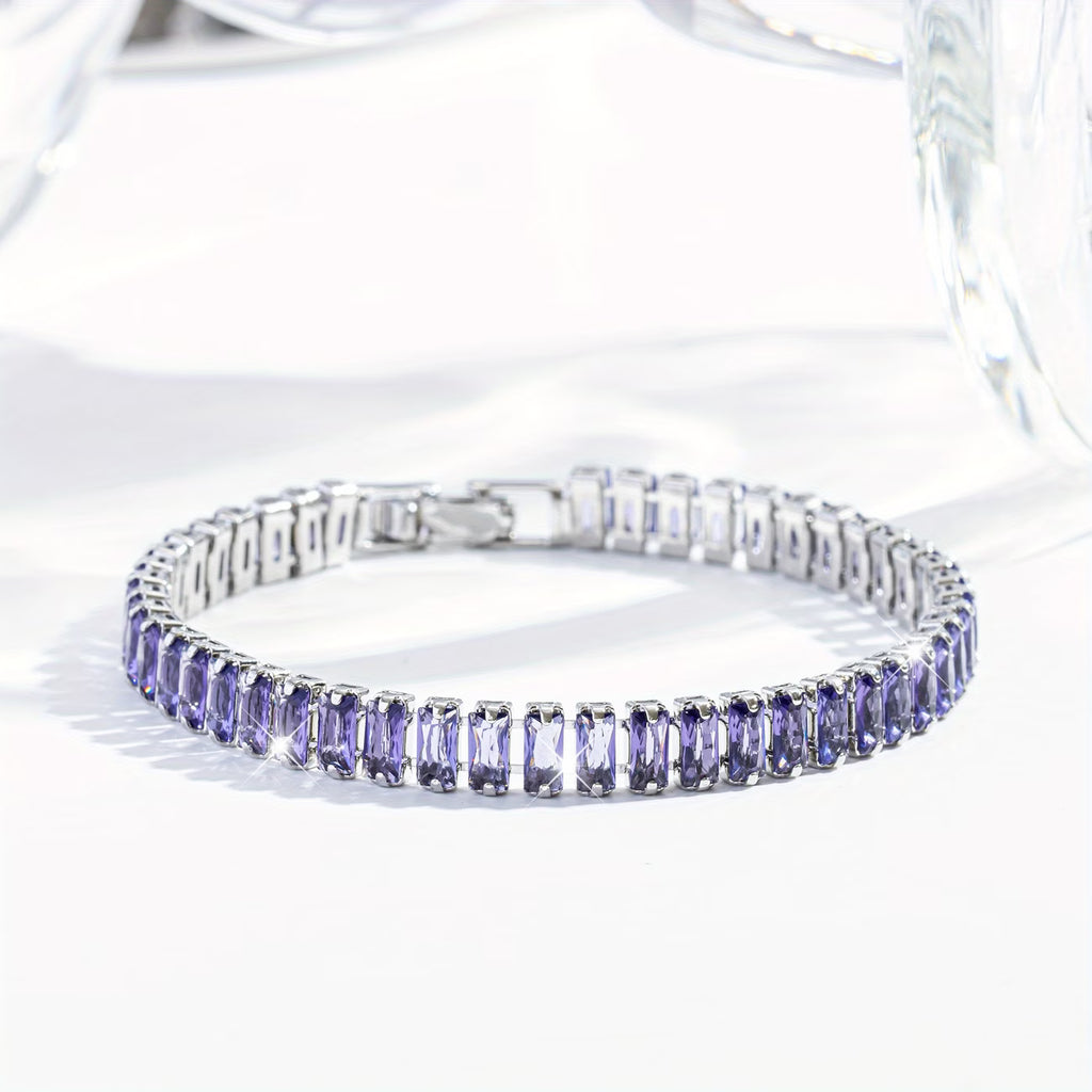 Elegant Purple Zircon Bracelet for Women