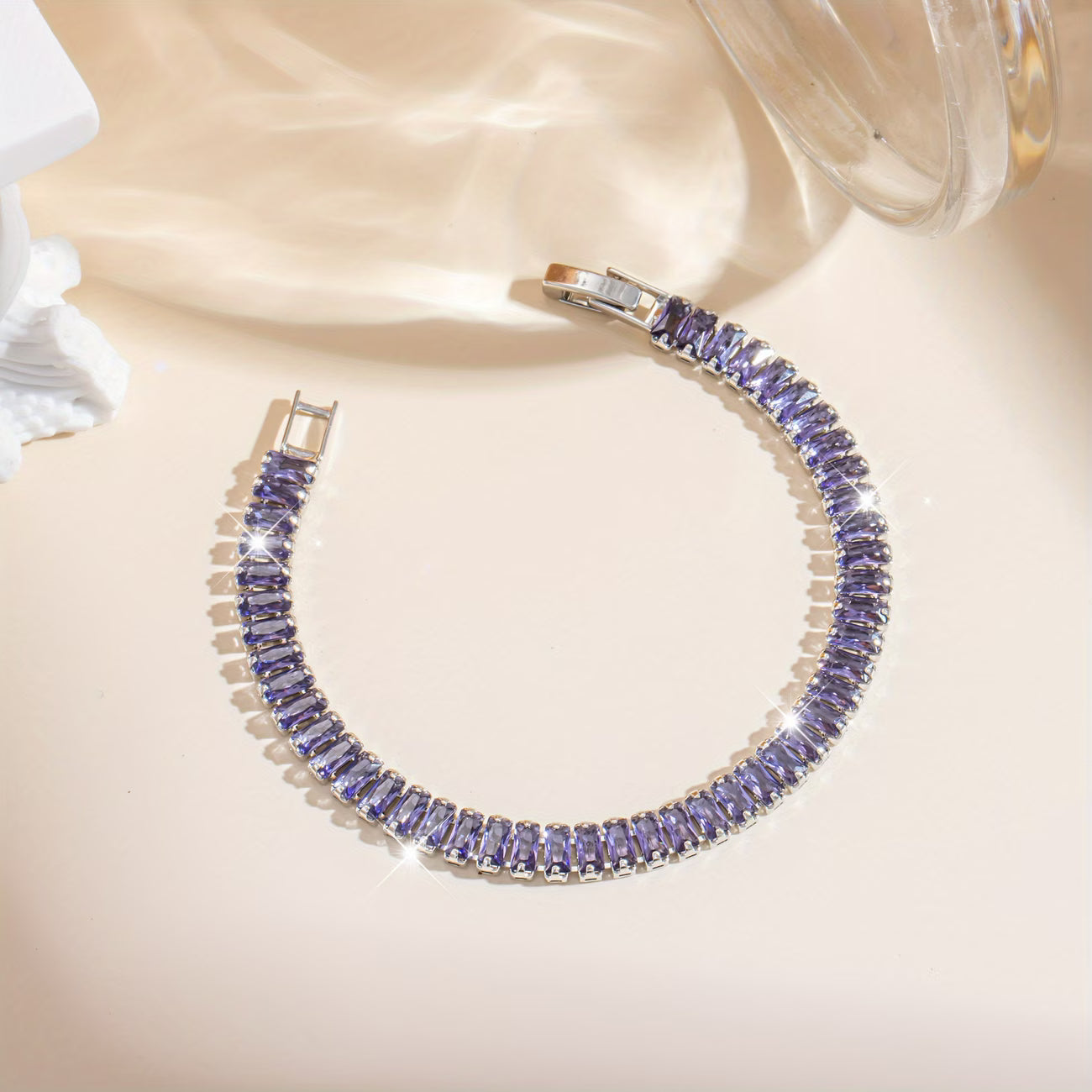 Elegant Purple Zircon Bracelet for Women
