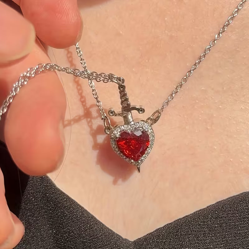 Arrow Heart Couple Necklace Set | Matching Love Pendant for Couples