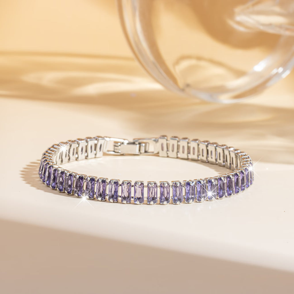 Elegant Purple Zircon Bracelet for Women