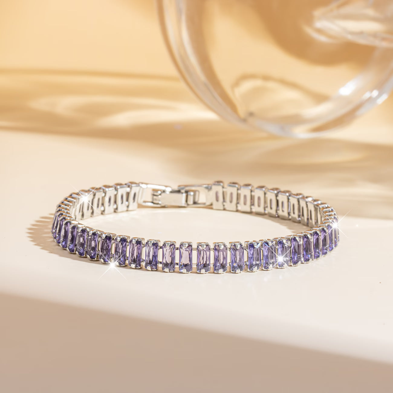 Elegant Purple Zircon Bracelet for Women