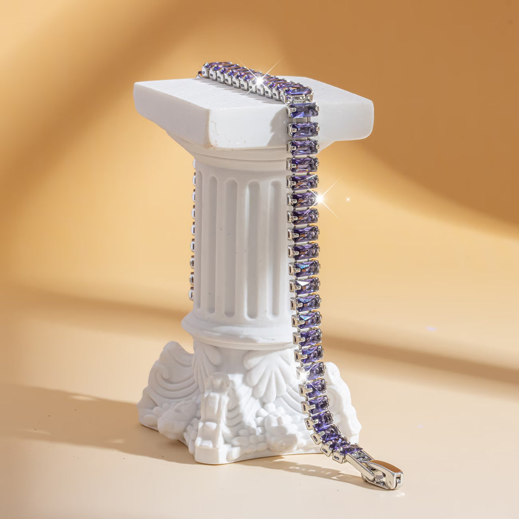 Elegant Purple Zircon Bracelet for Women