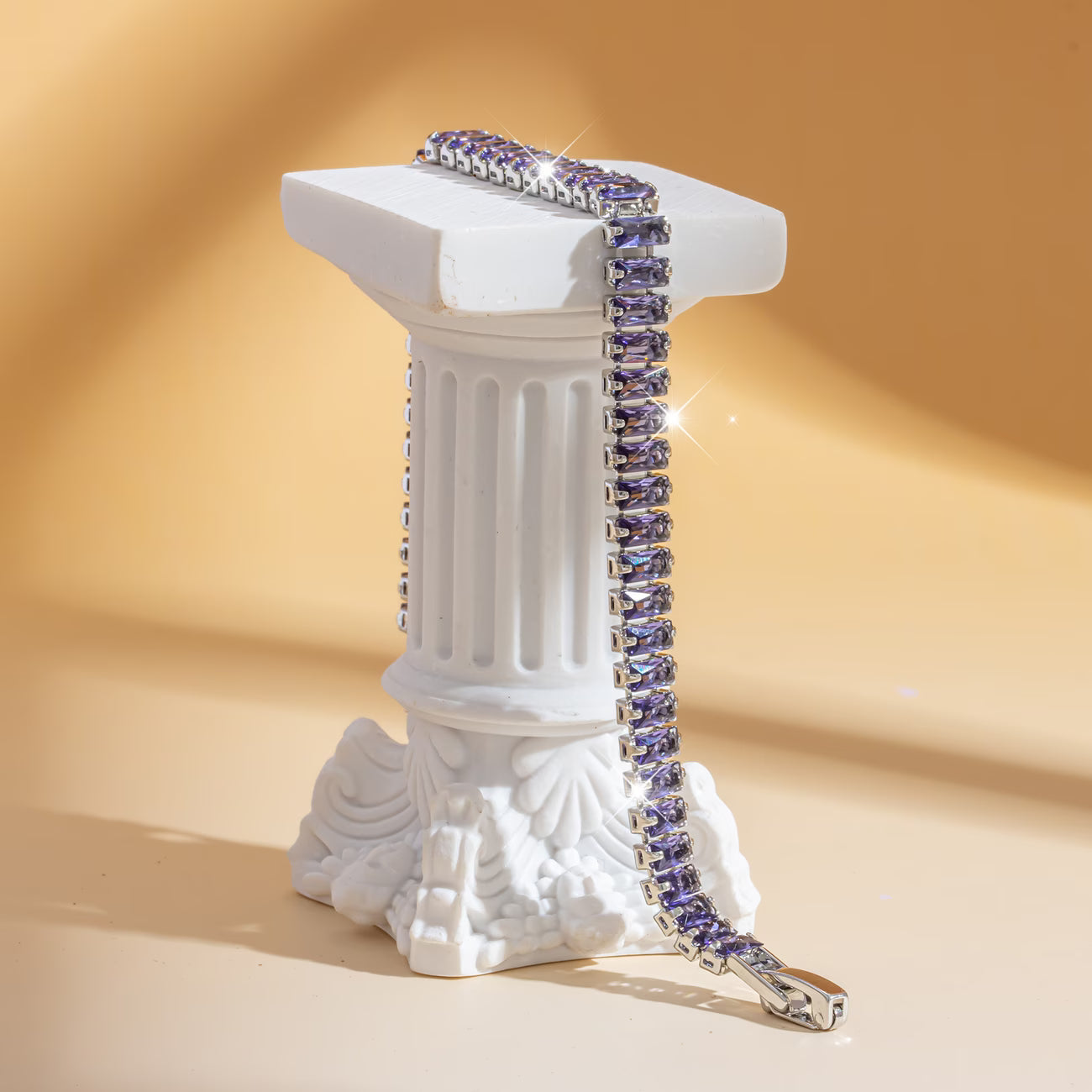 Elegant Purple Zircon Bracelet for Women