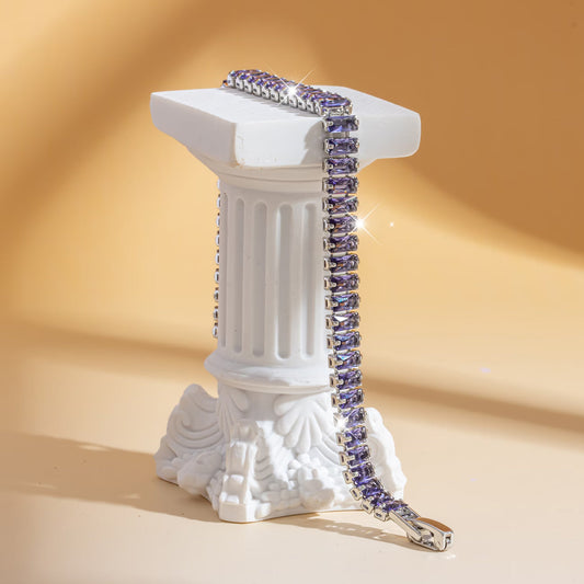 Elegant Purple Zircon Bracelet for Women