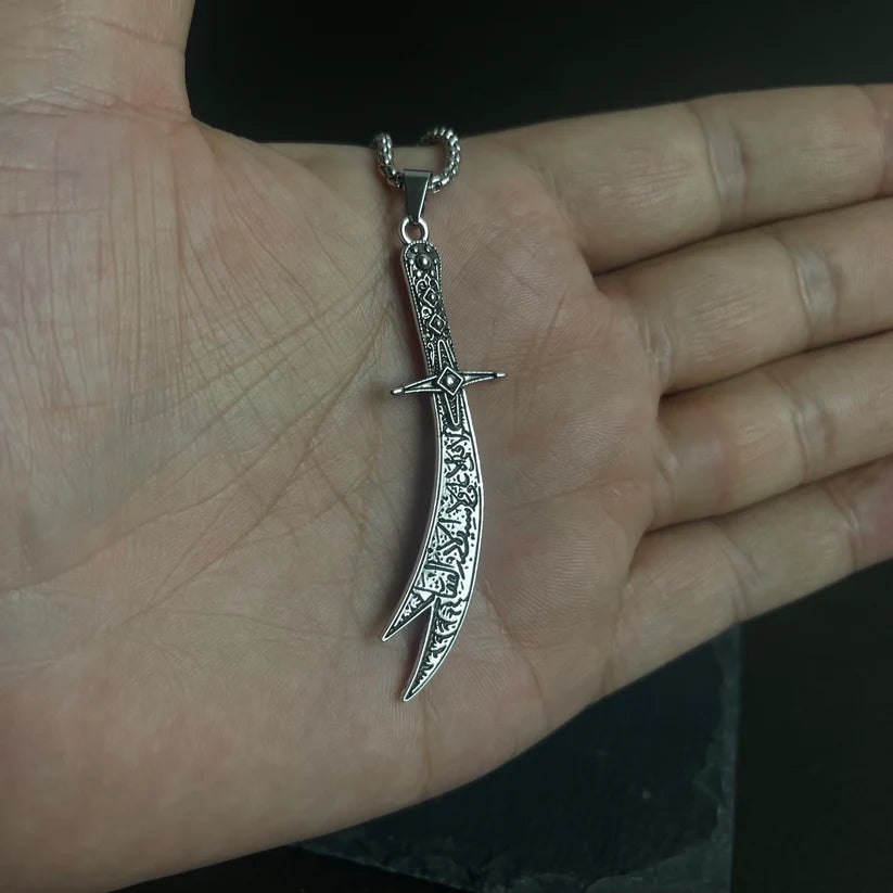 La-Fateh Illa Ali Zulfiqar Sword Pendant Necklace