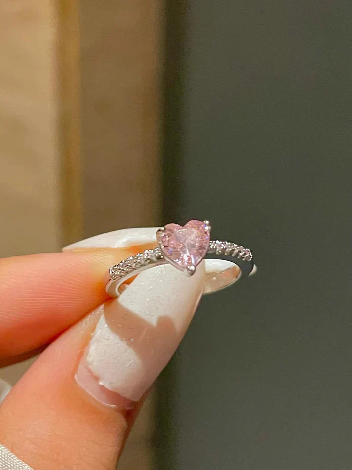 Lucy Love Heart Ring- pink