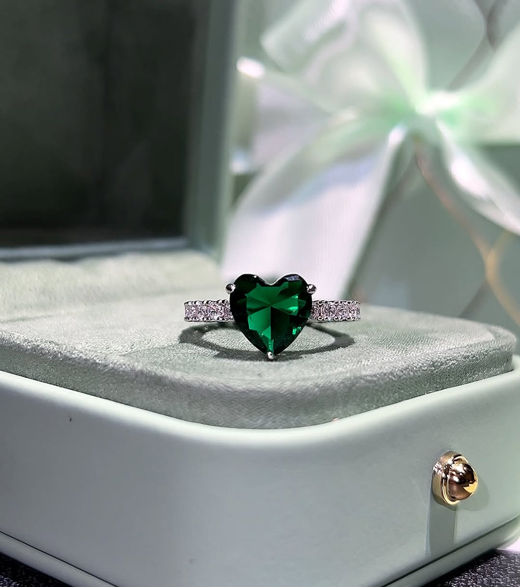 Magical Heart Ring- Royal Green
