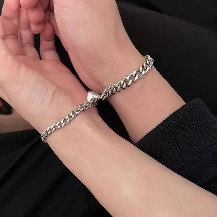 Couple Heart Chain Bracelet
