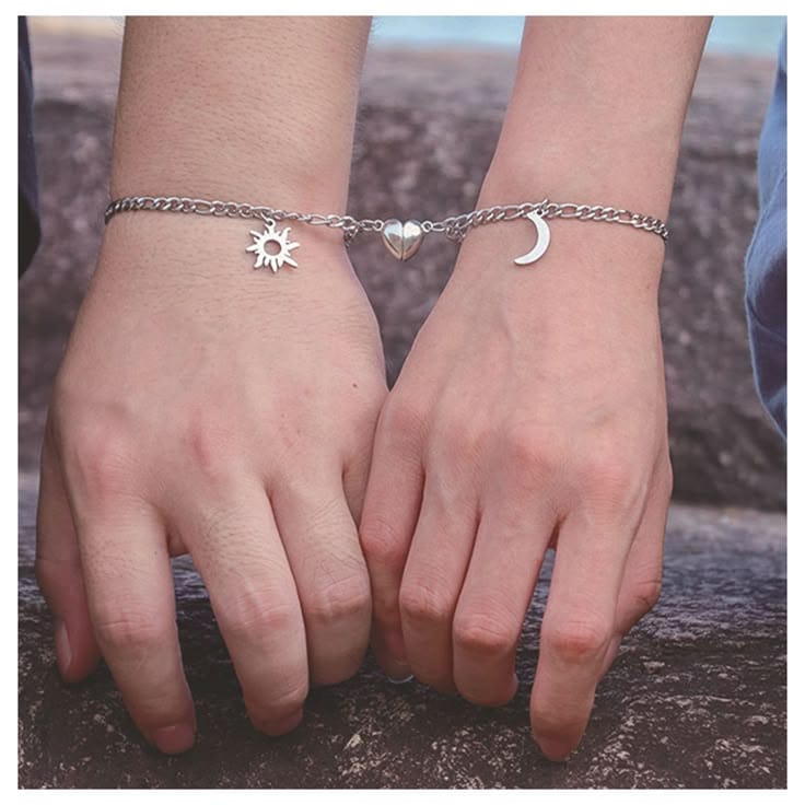 Couple Heart Chain Bracelet