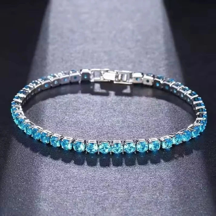 🌸 Elegant Blue Zircon Bracelet With Box + Free Home Delivery  💝