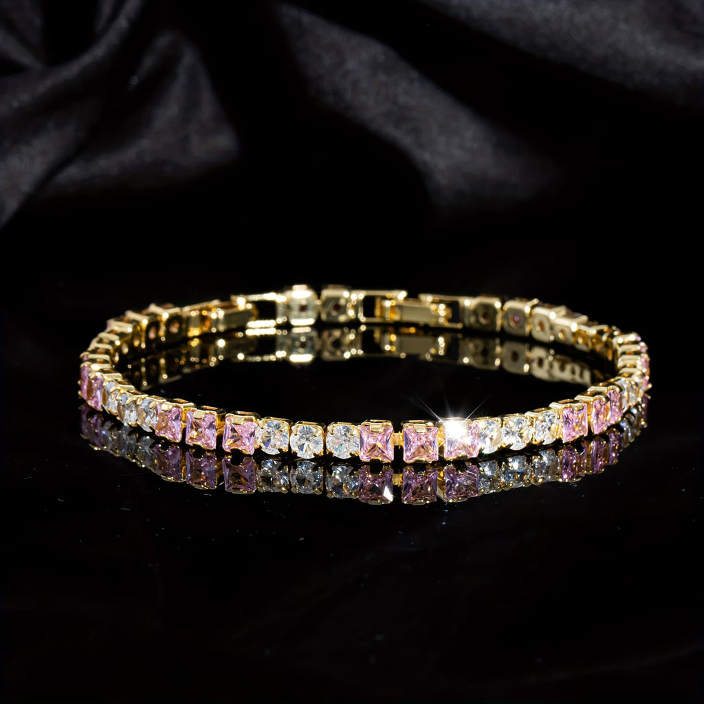 Elegant White & Pink Irregular Bracelet
