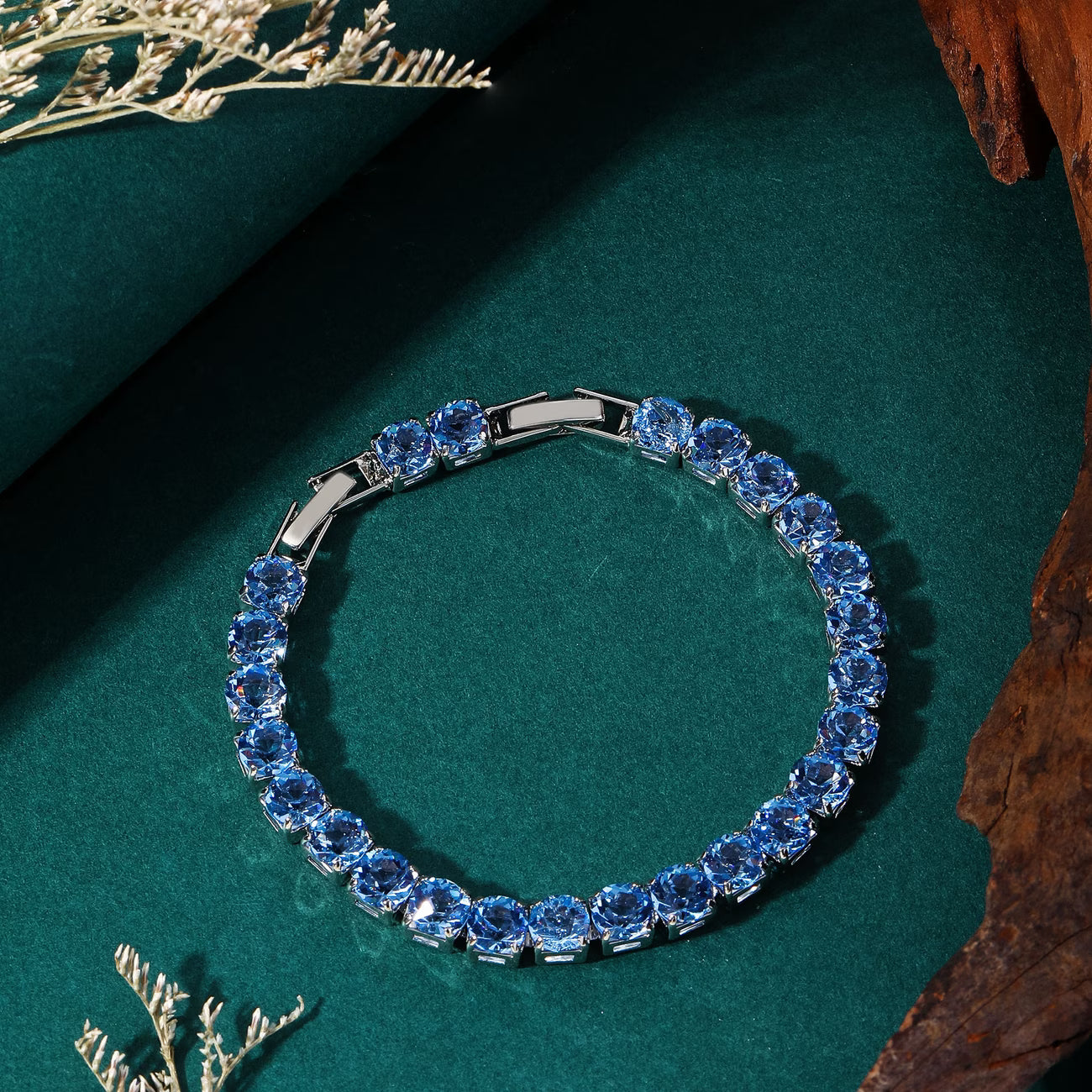 Elegant Blue Zircon Bracelet for Women