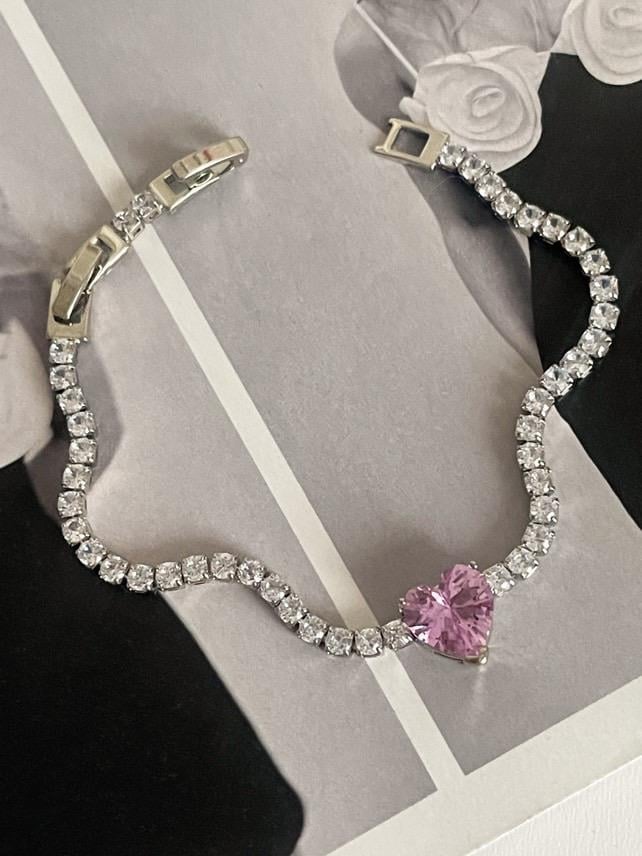 Elegant Heart Zircon Bracelet for Women