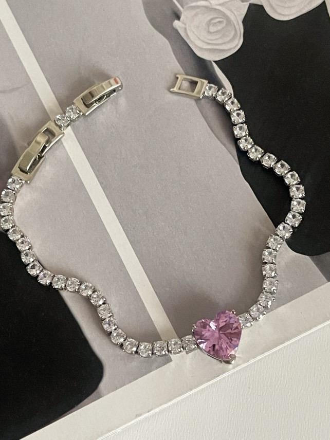 Elegant Heart Zircon Bracelet for Women