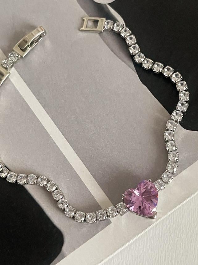 Elegant Heart Zircon Bracelet for Women