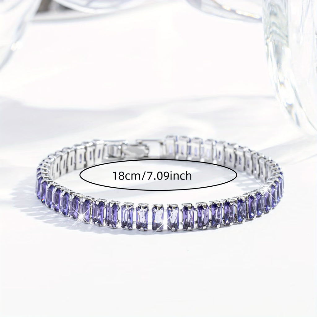Elegant Purple Zircon Bracelet for Women