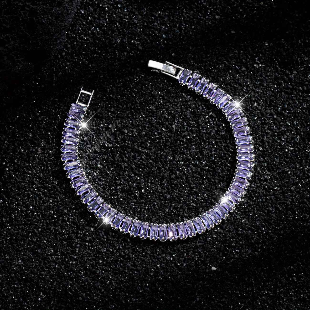 Elegant Purple Zircon Bracelet for Women