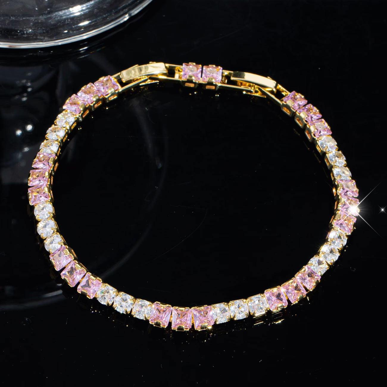 Elegant White & Pink Irregular Bracelet