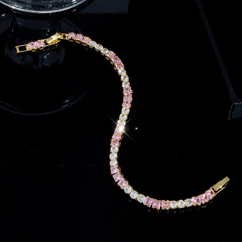 Elegant White & Pink Irregular Bracelet
