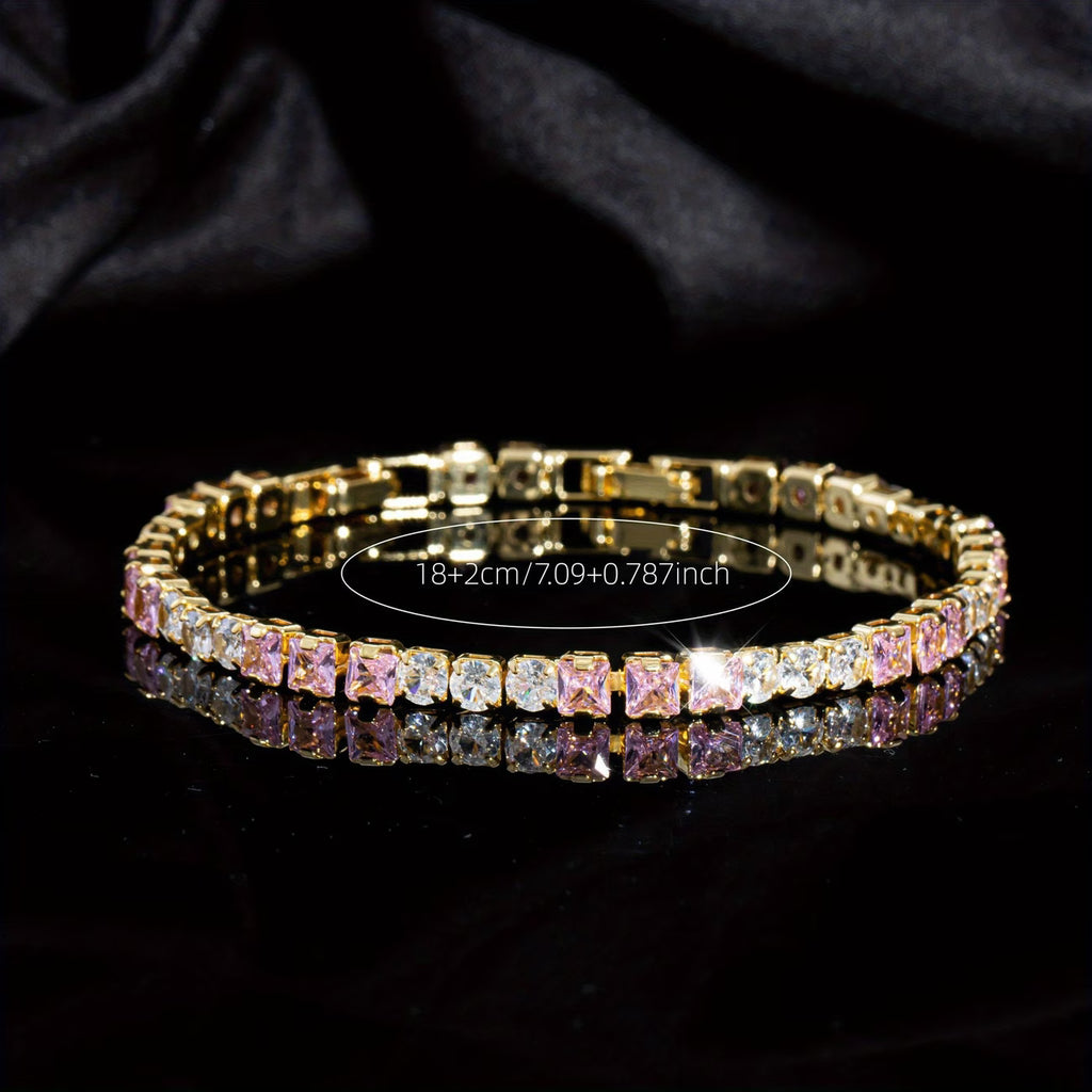 Elegant White & Pink Irregular Bracelet