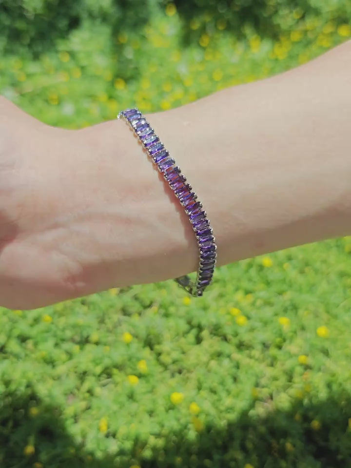 Elegant Purple Zircon Bracelet for Women