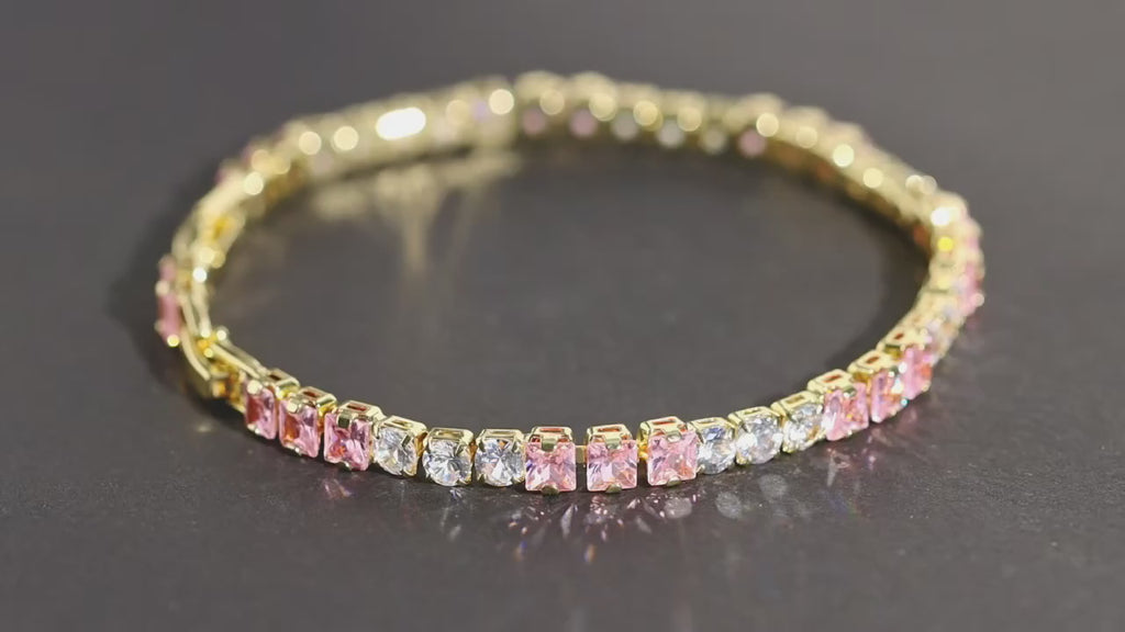 Elegant White & Pink Irregular Bracelet