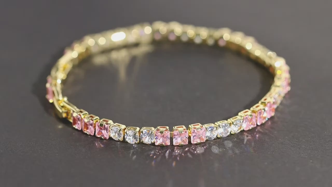 Elegant White & Pink Irregular Bracelet