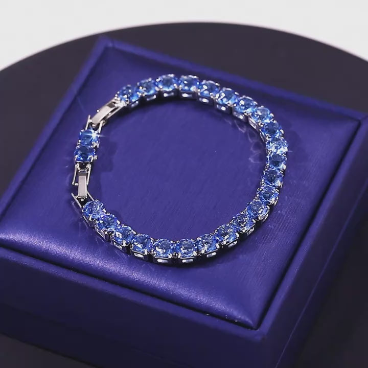 Elegant Blue Zircon Bracelet for Women